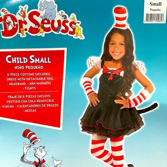 Cat In The Hat PC Costume Set Never Worn Seuss Size Small